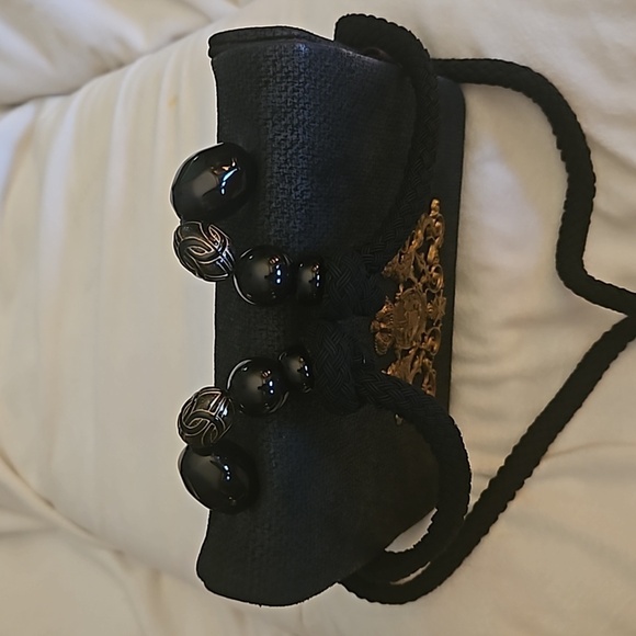 RAFAEL SANCHEZ Designer Navy Royal Coat of Arms Beaded Castlecore Crossbody Bag - Picture 4 of 15